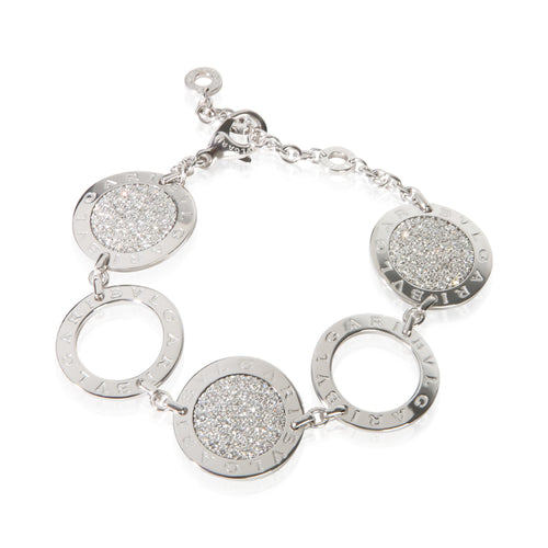 White Gold Diamond Bvlgari Circle Station Bracelet