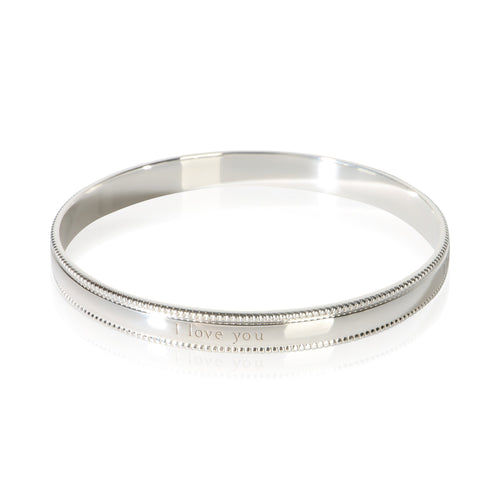 Sterling Silver I Love You Bangle Bracelet