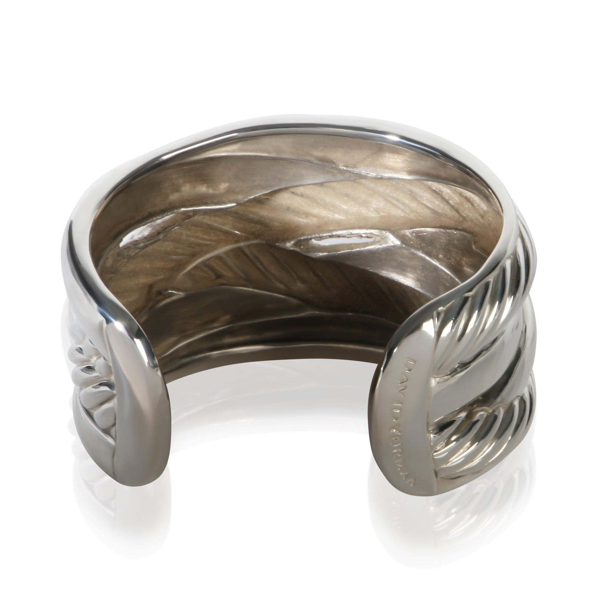 Sterling Silver Wide Crossover Bracelet