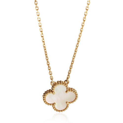 Yellow Gold Mother Of Pearl Vintage Alhambra Pendant