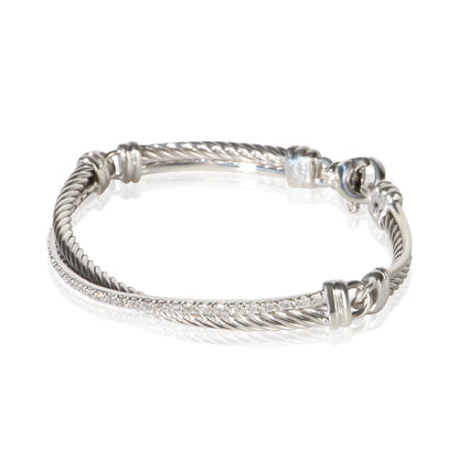 Sterling Silver Diamond Crossover Bracelet