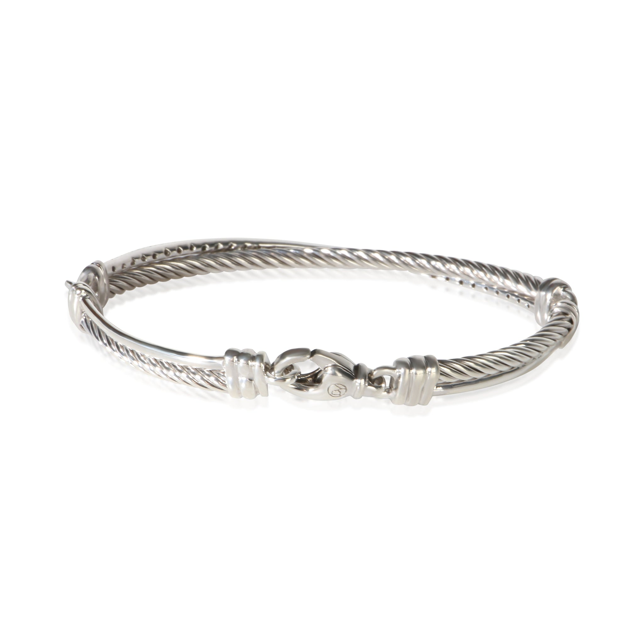 Sterling Silver Diamond Crossover Bracelet