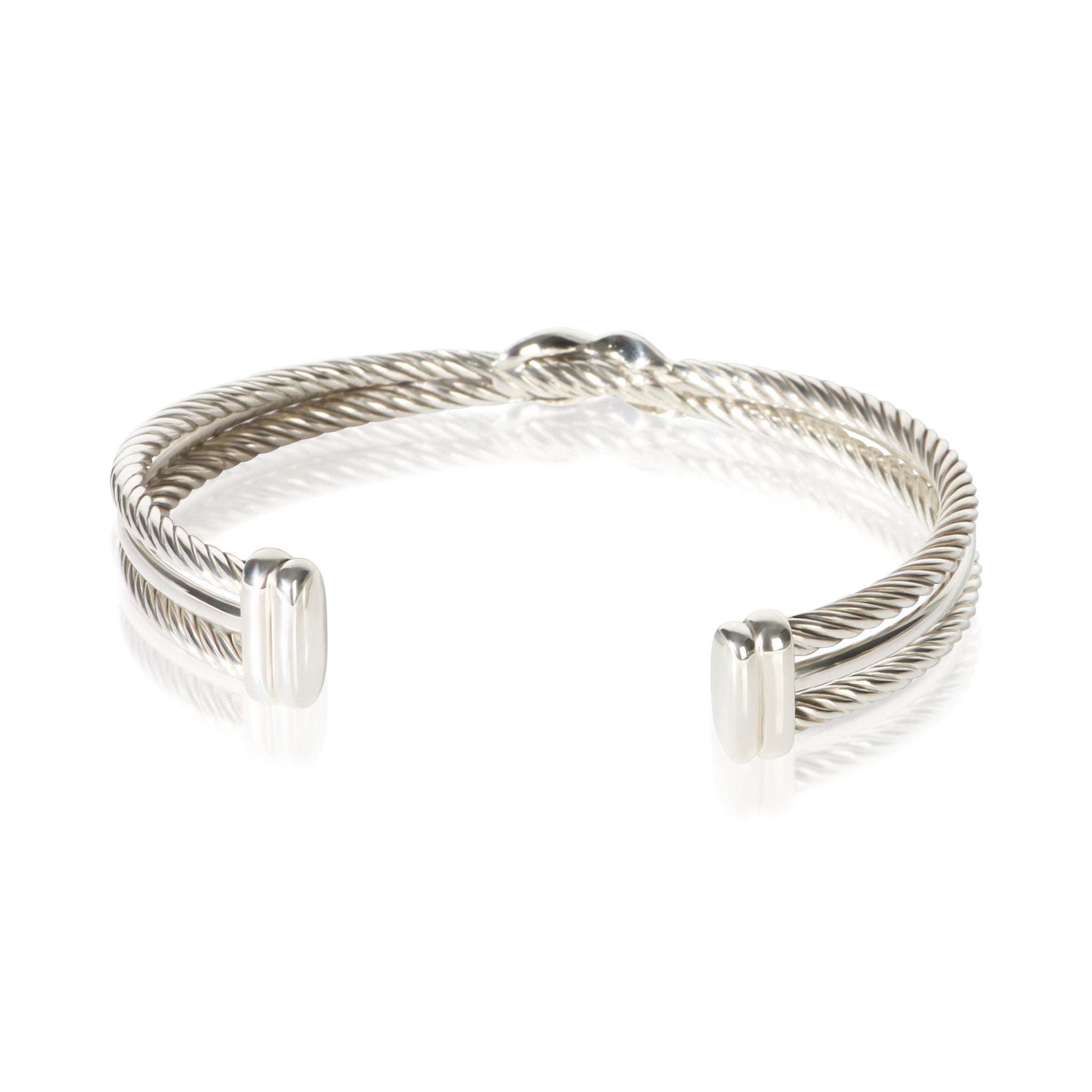 Sterling Silver Diamond Crossover X Bracelet