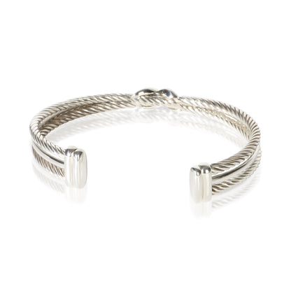 Sterling Silver Diamond Crossover X Bracelet