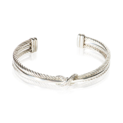 Sterling Silver Diamond Crossover X Bracelet