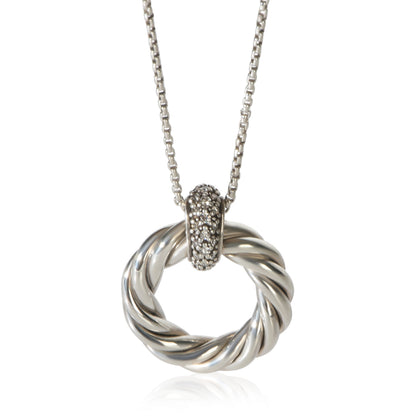 Sterling Silver Diamond Cabe Circle Pendant