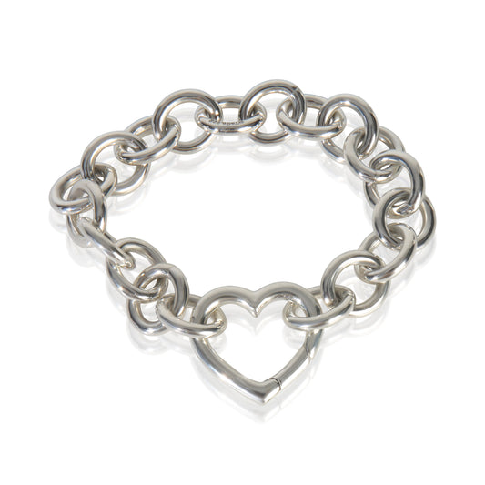 Sterling Silver Heart Clasp Bracelet