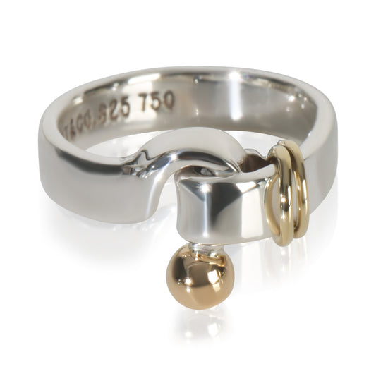 Yellow Gold & Sterling Silver Vintage Hook Ring