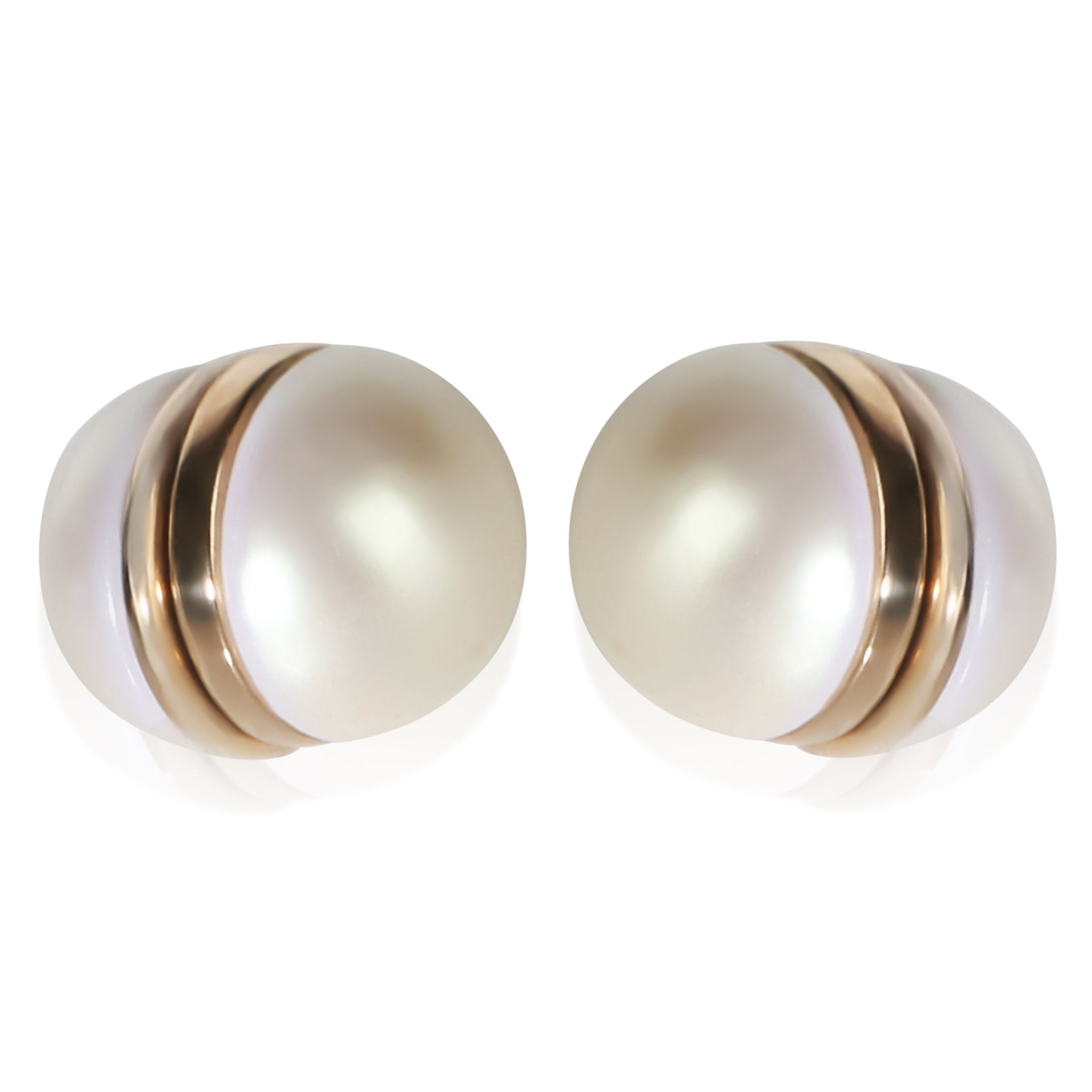 Gold-Plated Faux Pearl Magnetic Earrings