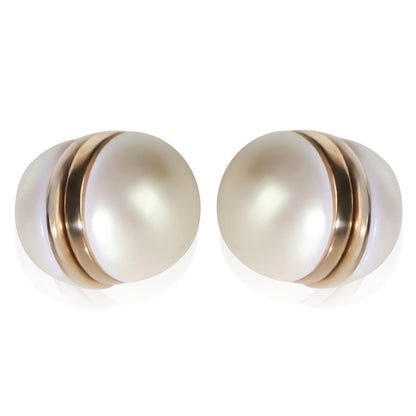 Gold-Plated Faux Pearl Magnetic Earrings