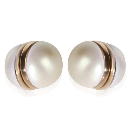 Gold-Plated Faux Pearl Magnetic Earrings