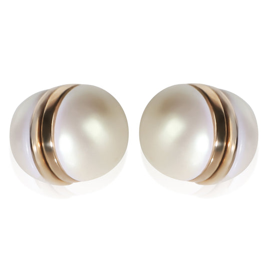 Gold-Plated Faux Pearl Magnetic Earrings