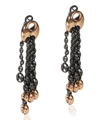 Rose Gold & Blackened Sterling Silver Mariner Link Earrings