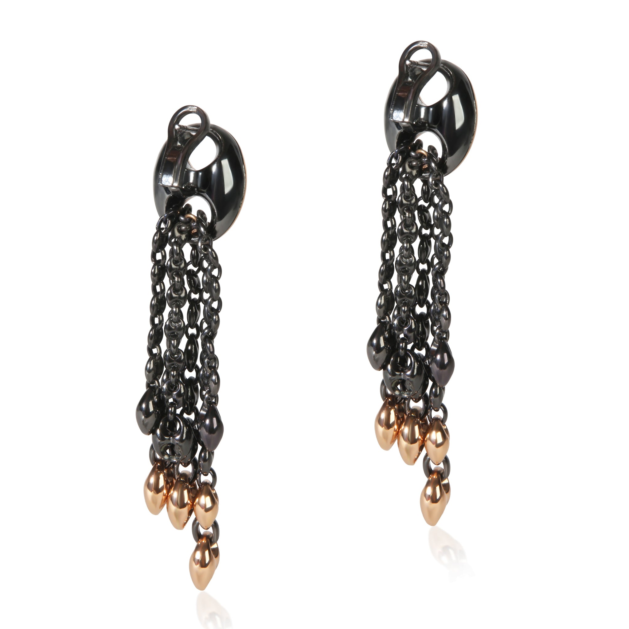 Rose Gold & Blackened Sterling Silver Mariner Link Earrings