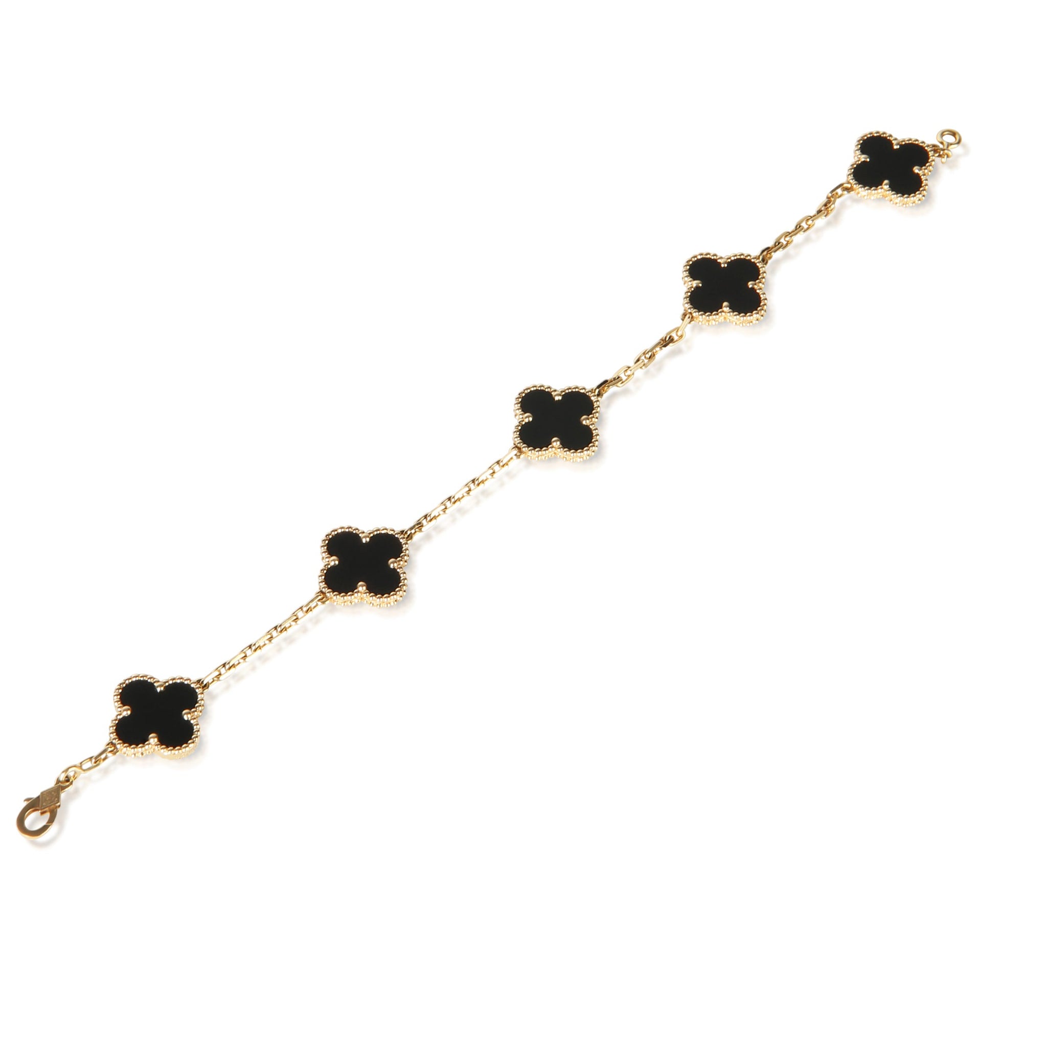 Yellow Gold Onyx Vintage Alhambra Bracelet