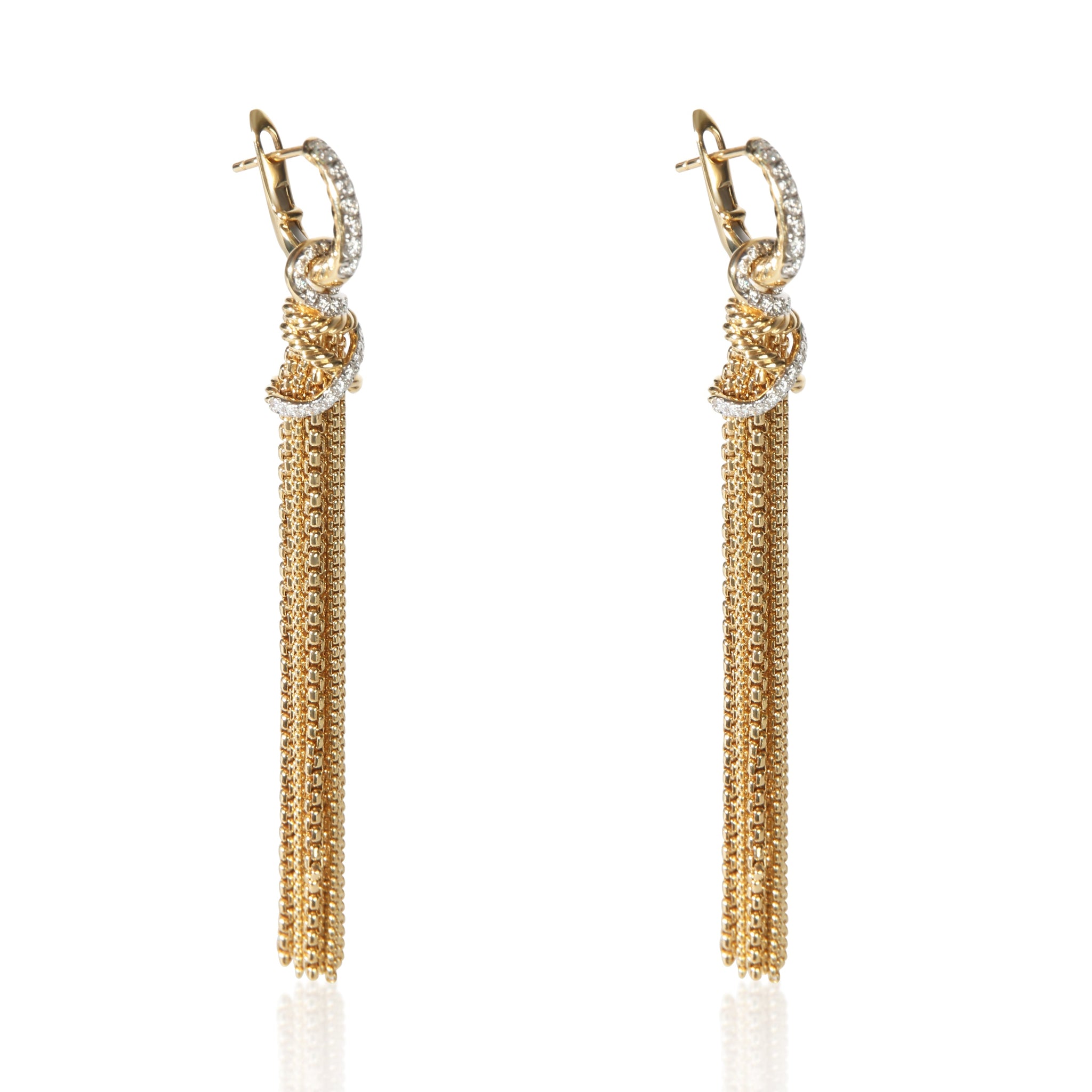 Yellow Gold Diamond Helena Tassel Earrings