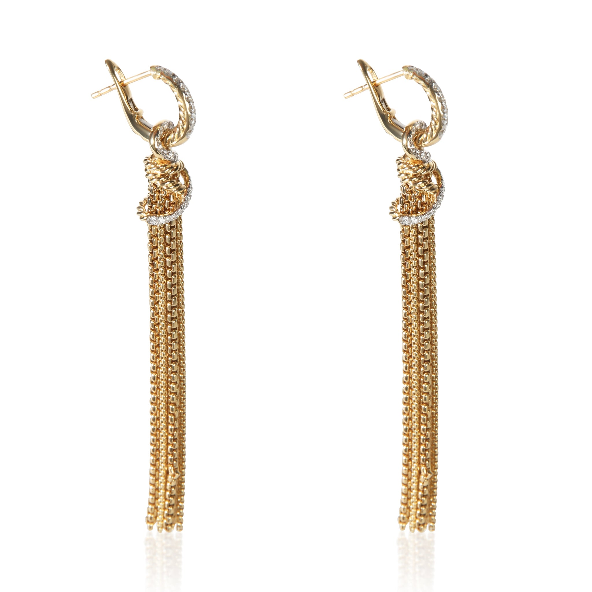 Yellow Gold Diamond Helena Tassel Earrings