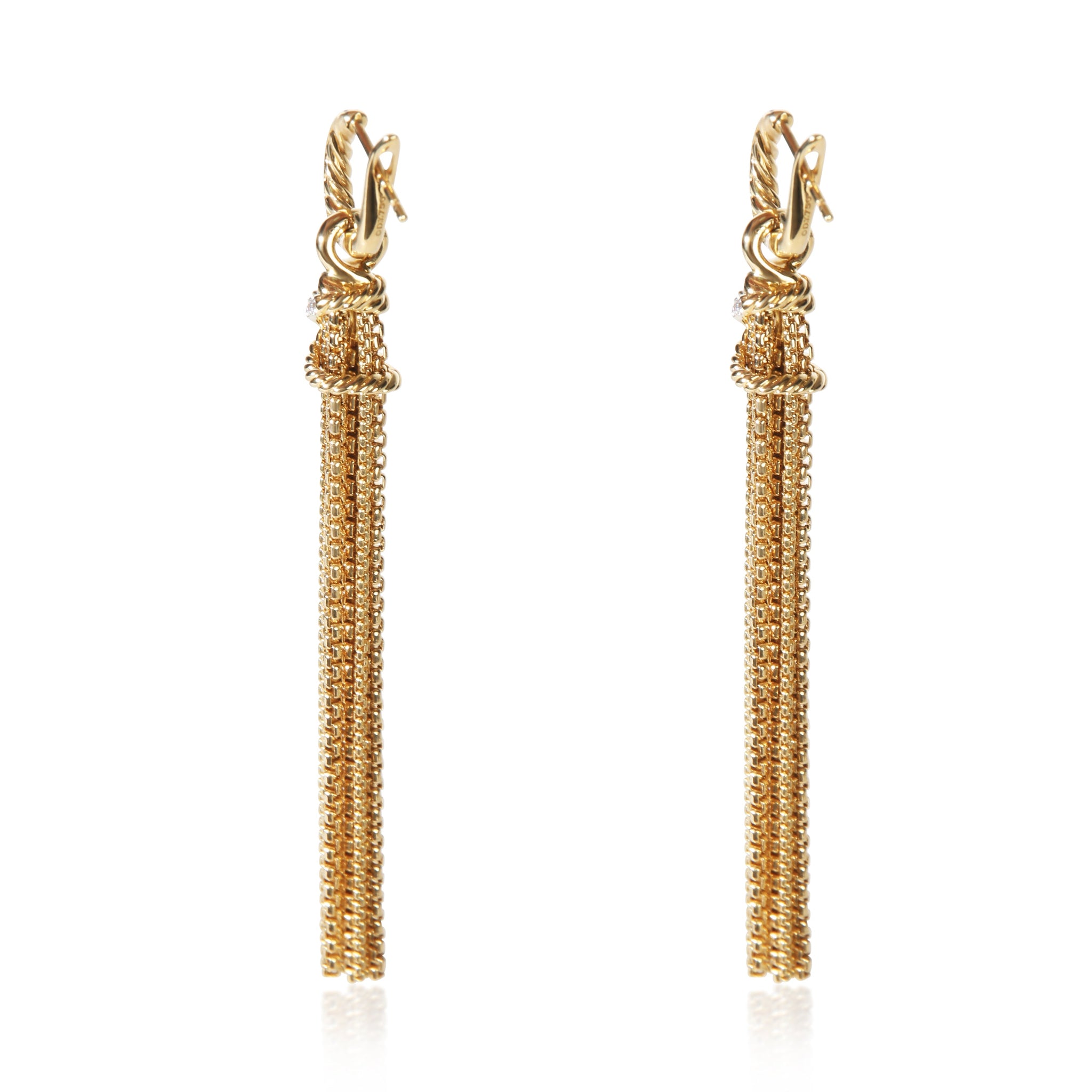 Yellow Gold Diamond Helena Tassel Earrings