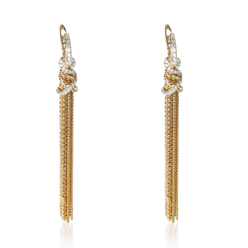 Yellow Gold Diamond Helena Tassel Earrings