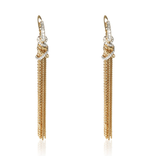 Yellow Gold Diamond Helena Tassel Earrings