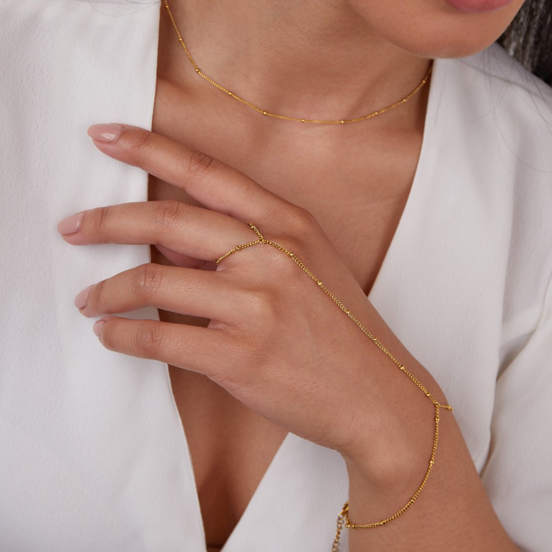 Free 18K Gold Hand Chain Bracelet