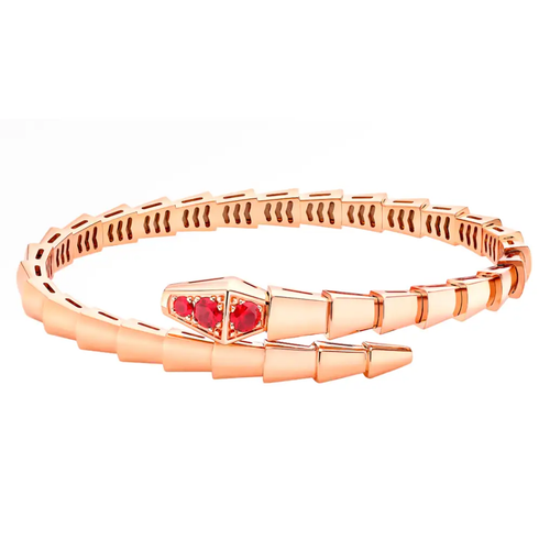 Serpenti Viper BraceletSerpenti Viper one-coil 18 kt rose gold bracelet set with full pavé diamonds