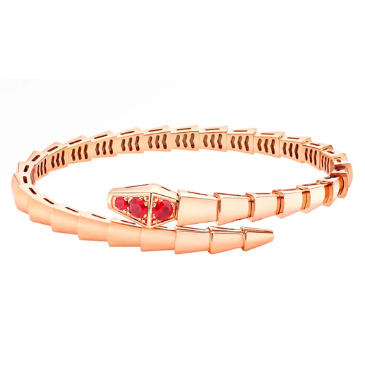 Serpenti Viper BraceletSerpenti Viper one-coil 18 kt rose gold bracelet set with full pavé diamonds