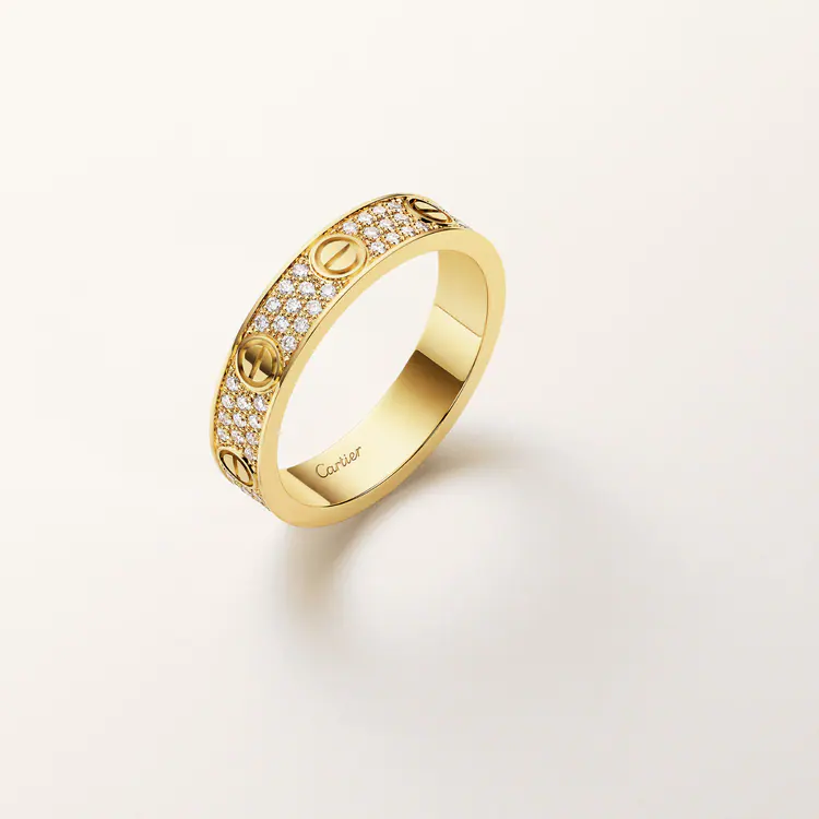Cartier Rose Gold and Diamond-Paved LOVE Wedding Band