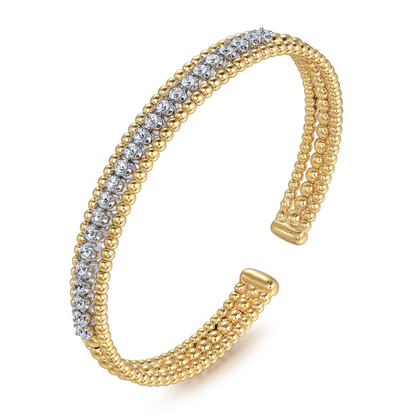 18K White-Yellow Gold Bujukan Diamond Bangle
