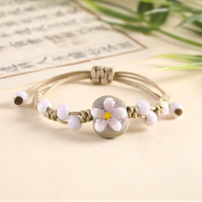 Broken Bridge Handmade Bracelet Ceramic Flower Small Jewelry Street Stall Supply Popular Fashion Bracelet Women's Jewelry
