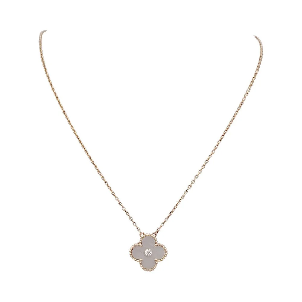 Van Cleef & Arpels Vintage Alhambra Lapis Lazuli Diamond 18K Yellow Gold Necklace