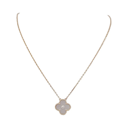 Van Cleef & Arpels Vintage Alhambra Lapis Lazuli Diamond 18K Yellow Gold Necklace