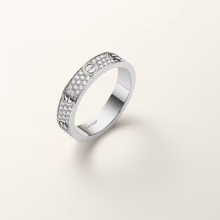 Cartier Rose Gold and Diamond-Paved LOVE Wedding Band