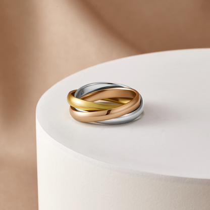 Elena Three-Toned Loop Ring