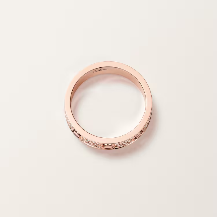Cartier Rose Gold and Diamond-Paved LOVE Wedding Band