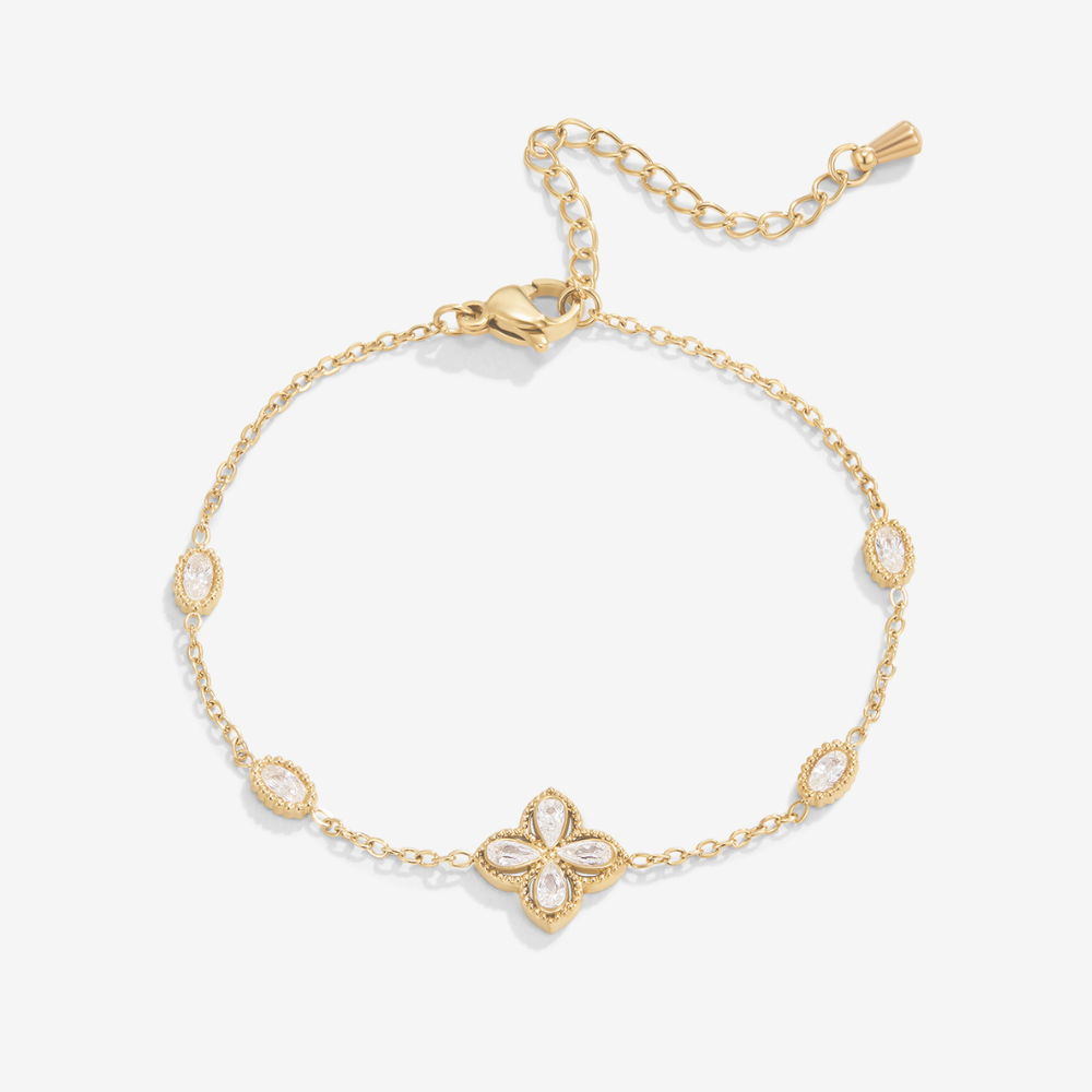 Four Leaf Clover Crystal Bracelet