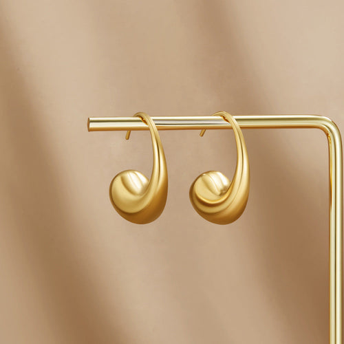 Chunky Gold Teardrop Earrings