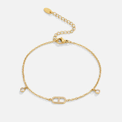 Eliza Gold Crystal Anklet