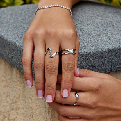 Eliza Silver Link Chain Ring