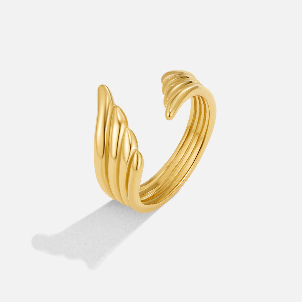 Golden Angel Wing Wrap Ring