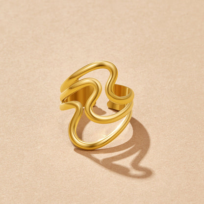 Golden Waves Wrap Ring