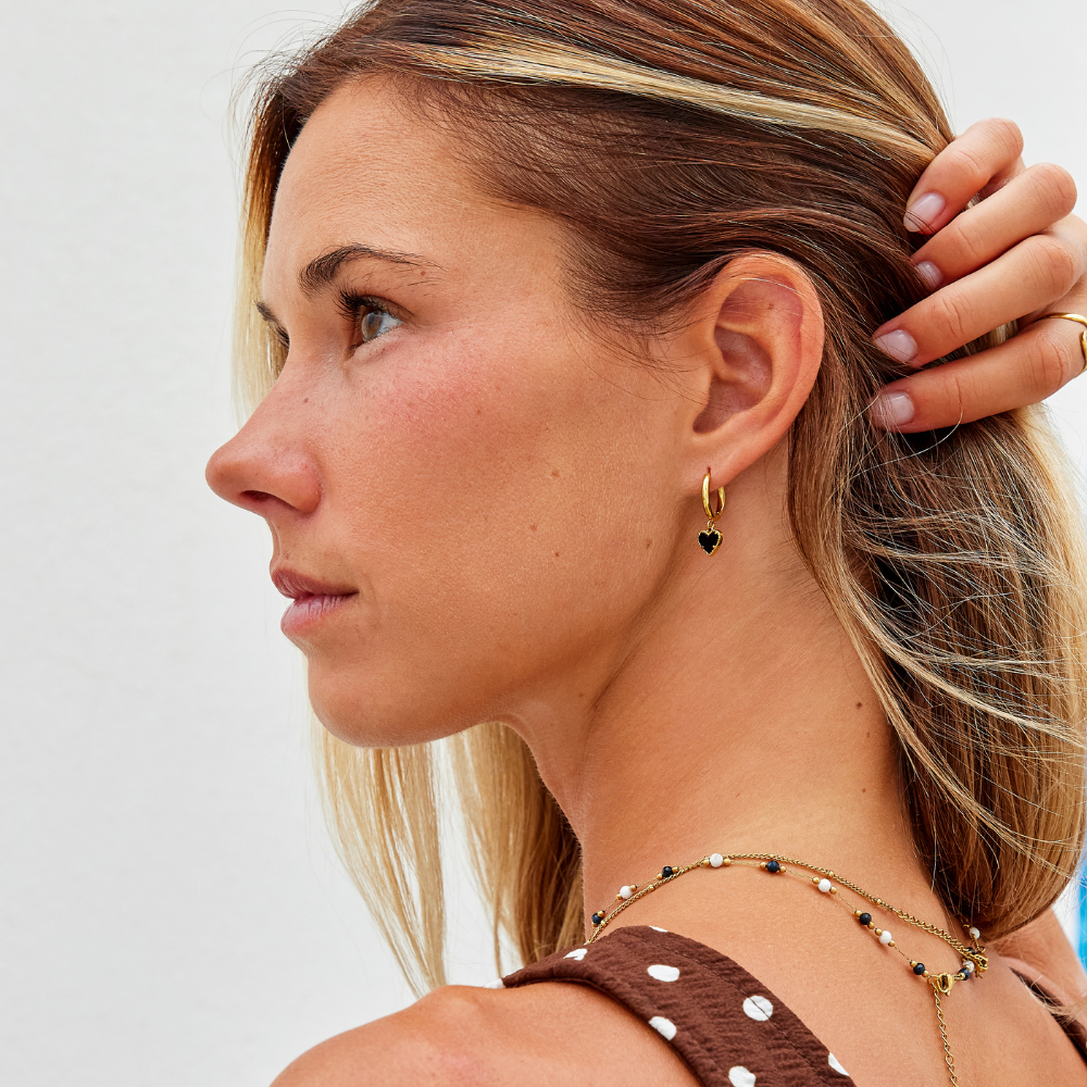 'Tainted Hearts' Hoop Earrings