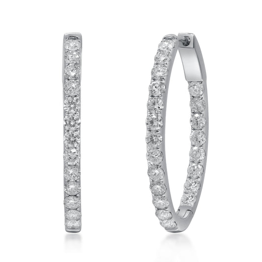 3.06 ctw White Gold Lab-Grown Diamond Earrings