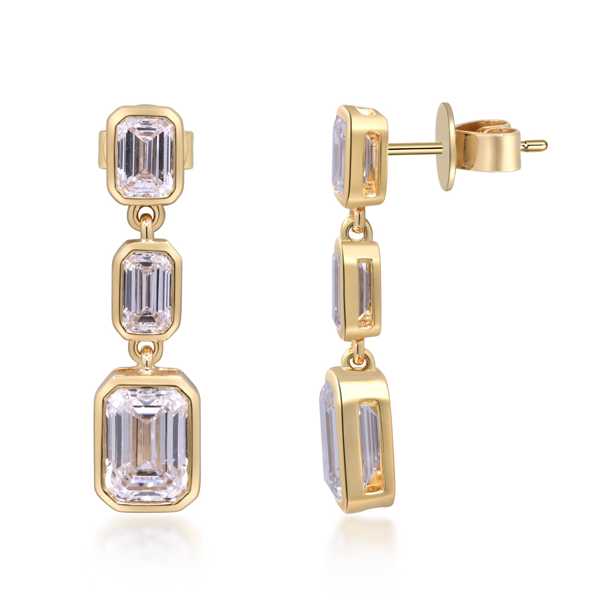 3.48 ctw Yellow Gold Lab-Grown Diamond Earrings