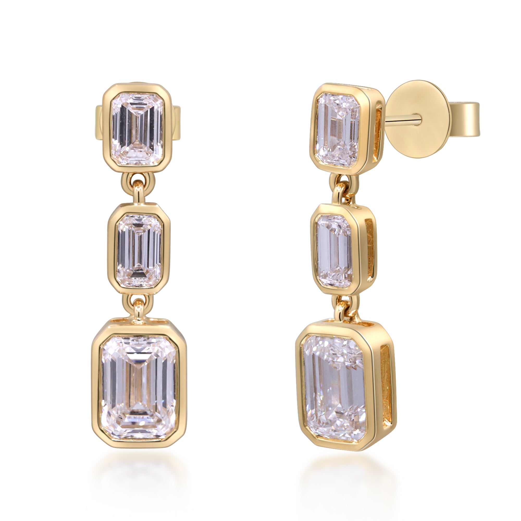 3.48 ctw Yellow Gold Lab-Grown Diamond Earrings