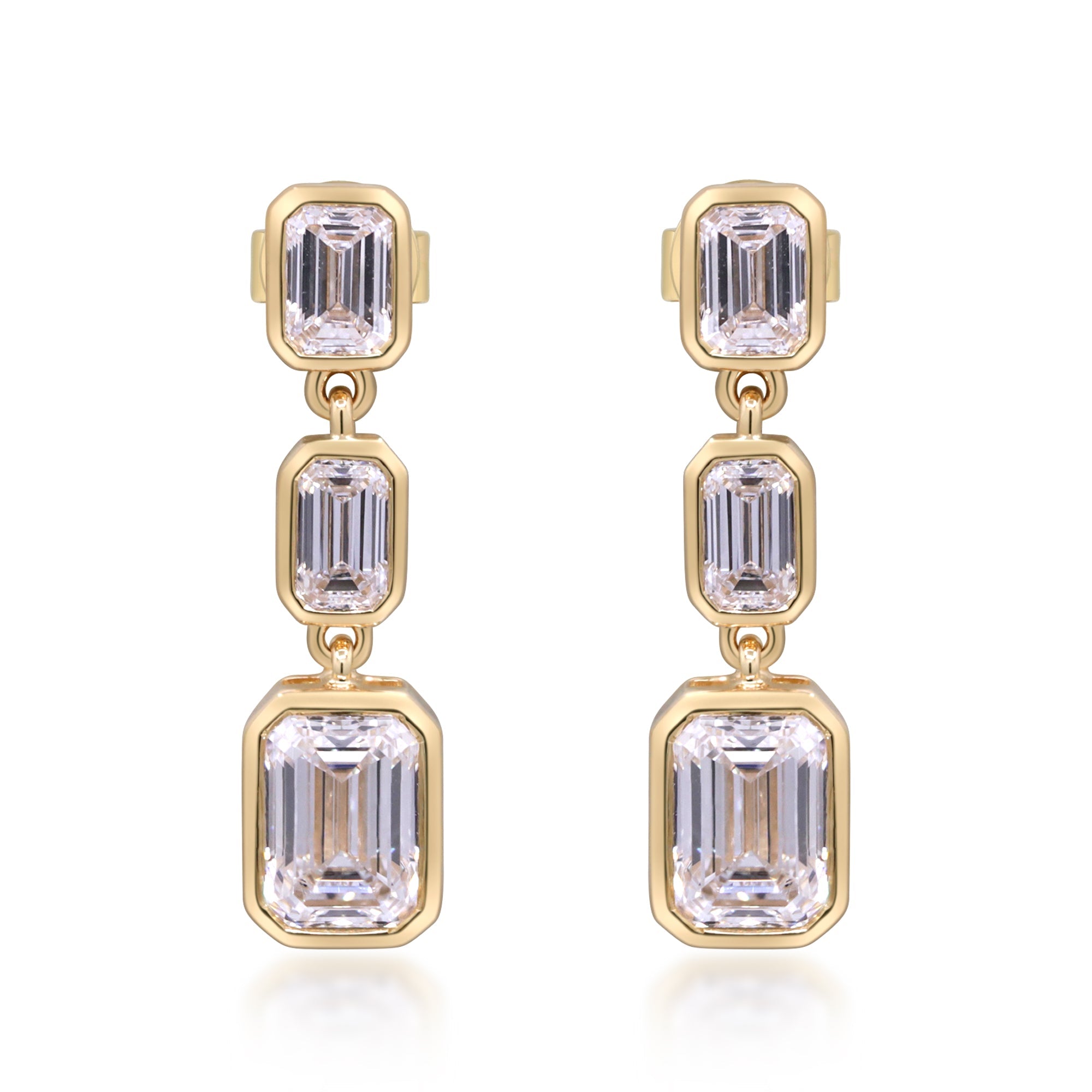 3.48 ctw Yellow Gold Lab-Grown Diamond Earrings