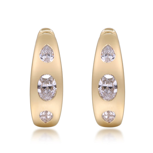 1.15 ctw Yellow Gold Lab-Grown Diamond Earrings