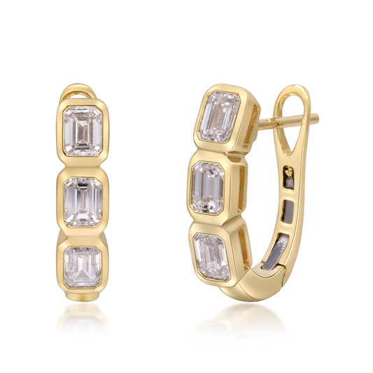 1.43 ctw Yellow Gold Lab-Grown Diamond Earrings
