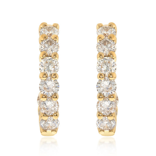 2.13 ctw Yellow Gold Lab-Grown Diamond Earrings