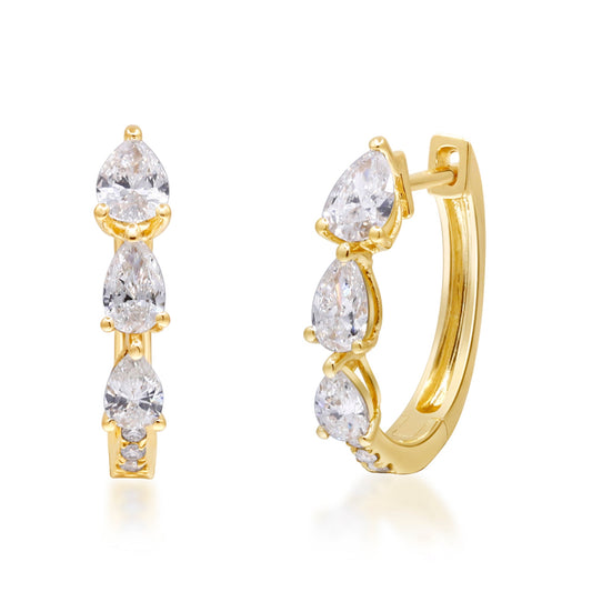 1.11 ctw Yellow Gold Lab-Grown Diamond Earrings